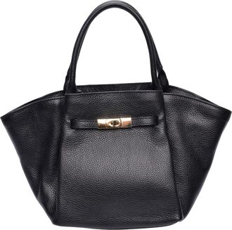 Roberta M Zwart Rundleer Tas