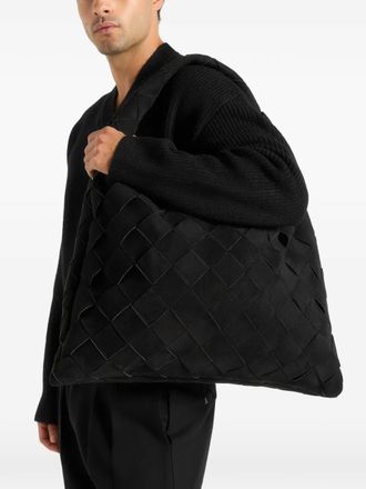 Mani&egrave;re De Voir Aubin woven-design tote bag - Black