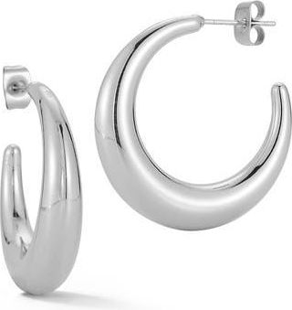 Glaze Jewelry Crescent Hoop Earrings in Silver at Nordstrom Rack