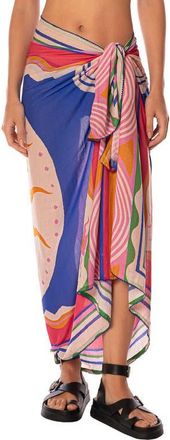Maaji Sunlit Bloom Isla Cover-Up Pareo in Bright Blue at Nordstrom