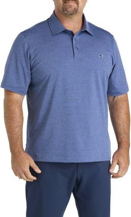 Vineyard Vines Big & Tall Striped Sankaty Performance Polo Shirt in Blue And Sum Evening at Nordstrom, Size 2X Big