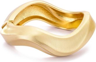 Adornia Wavy Hinged Bangle Bracelet in Gold at Nordstrom Rack