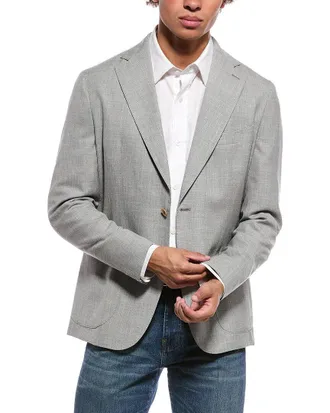 Eleventy Soft Pocket Patch Wool, Linen, & Silk-Blend Jacket