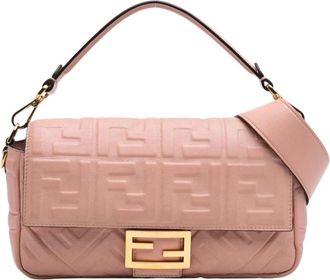 Fendi Pre-owned Handbags, female, Pink, Size: ONE SIZE Pre-owned Baguette Padded Shoulder Bag