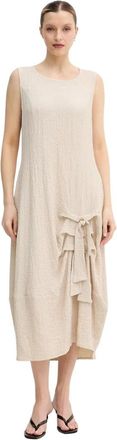 Joseph Ribkoff Cocoon Jurk Met Ring en Strik Detail - Dames - Casual kleedjes - Beige - S - Kleedjes