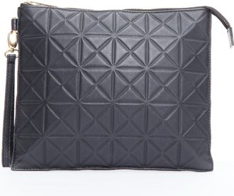 Gareth Pugh Leather Geometric Zip Wrist Clutch Bag