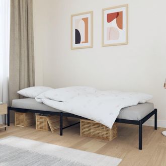 vidaXL Estructura De Cama Sin Colch&oacute;n Metal Negro 90x200 Cm Vidaxl
