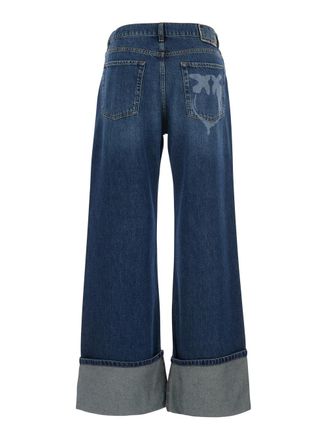 Pinko High-Waisted Cuffed Jeans - Blue