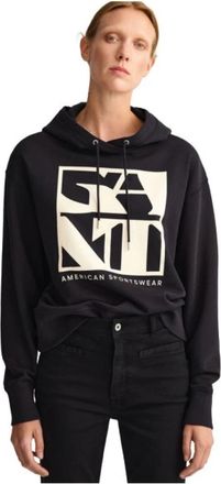 GANT Hoodie met urban stijl - Dames - Hoodies - Blauw - L - Katoen - Hoodies & sweatvesten