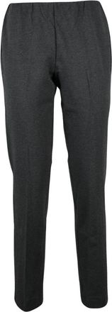 Le Tricot Perugia Slim-fit Broeken - Dames - Slim Fit Broeken - Grijs - XS - Leer - Broeken