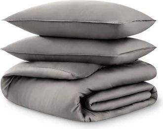 Bare Home TENCEL Lyocell Duvet Cover Set in Light Grey at Nordstrom, Size King/california King