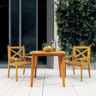 vidaXL Juego De Comedor De Jard&iacute;n 3 Piezas Madera Maciza De Acacia Vidaxl