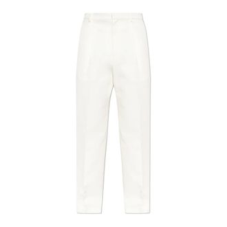 Ferragamo Suit Trousers, male, Beige, Size: XL Crisp Crease Trousers