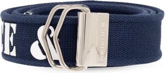 Dolce & Gabbana Riem met logo - Heren - Riemen - Blauw - 90 CM - Leer - Accessoires