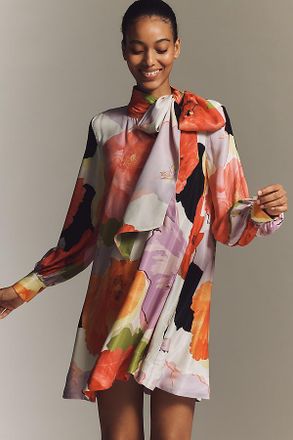 Maeve The Caroline Tie-Neck Mini Dress by Maeve