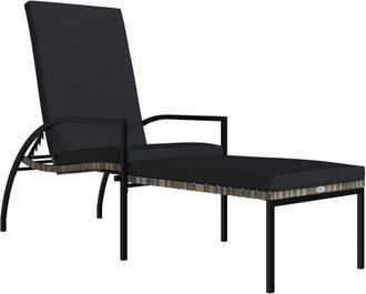 vidaXL Furniture Limited - Tumbona Con Reposapi&eacute;s Rat&aacute;n Pe Gris