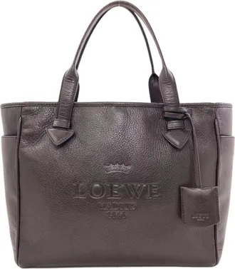 Loewe Dark Brown Leather Tote Bag (Pre-Owned)