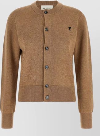 Ami wool crewneck cardigan