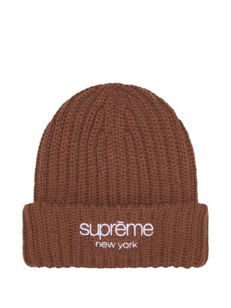SUPREME logo-embroidered beanie - Bruin
