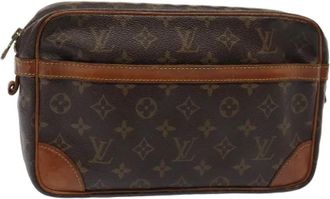 Louis Vuitton Pre-owned Canvas clutches - Dames - Vintage Tassen - Bruin - ONE Size - Leer - Vintage