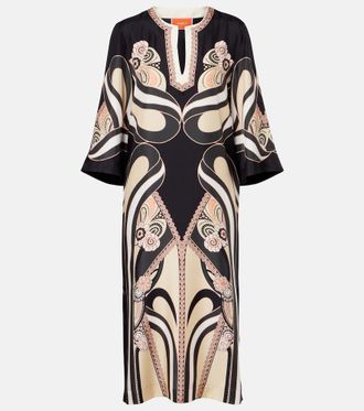 La DoubleJ Caft&aacute;n de sarga de seda estampado