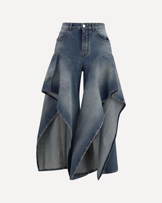 Alaia Faded ruffled Jeans Female 36