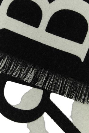 Burberry Unisex Blackcalico Exterior: Wool Sciarpe E Foulard Scarfs