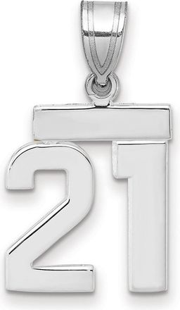 Diamond2Deal 14k White Gold Small Polished Number 21 Charm Pendant