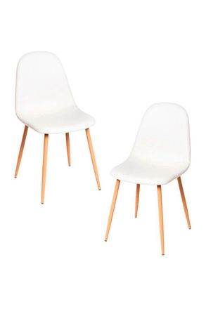 Regalos Miguel Packs Sillas Comedor - Pack 2 Sillas Teok Polipiel - Blanco