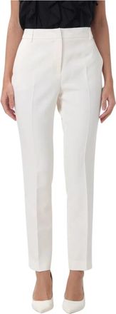 Liu Jo Elegante witte polyester broek - Dames - Straight fit broeken - Wit - L - Polyester - Broeken