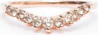 Anna Sheffield Womens Diamond Tiara Curve Band In Champagne