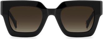 Carolina Herrera Her 49mm Square Sunglasses in Black Marble/Brown Sf at Nordstrom