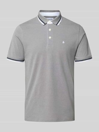 Jack & Jones Jack & Jones Regular Fit Poloshirt mit Knopfleiste Modell PAULOS in Hellgrau, Gr&ouml;&szlig;e L