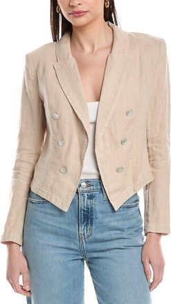 L'agence LAgence Wayne Crop Double-Breasted Linen Jacket