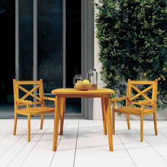 Berkfield Home Garden Table 85x85x75 cm Solid Wood Acacia in Brown | Size: 85 x 85 x 75 cm