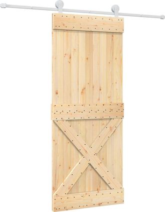 vidaXL Puerta Corredera Natural Y Blanco 85 X 210 Cm Vidaxl