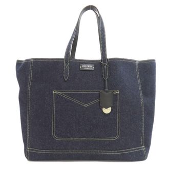 Jimmy Choo London Blue Navy Denim Tote Bag (Pre-Owned)