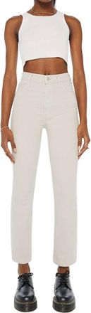 Mother Womens The Hustler Flood Jeans In Feather Grey