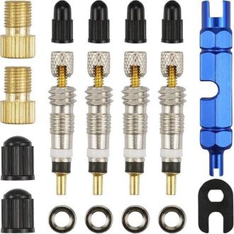 No Brand Adaptadores Para V&aacute;lvulas Presta A Schrader - 18 Piezas, Adaptadores Universales Para V&aacute;lvulas De Bicicleta, Tubeless Mtb Y Herramientas