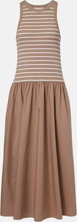 Velvet Romina striped cotton-blend midi dress