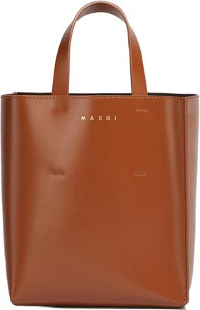 Marni Kleurgeblokkeerde Noord/Zuid Tote Tas - Dames - Schoudertassen - Bruin - ONE Size - Katoen - Tassen