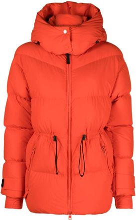 Woolrich Matt hooded down jacket - women - Polyamide/Spandex/Elastane/Polyamide/Duck Down - S - Orange