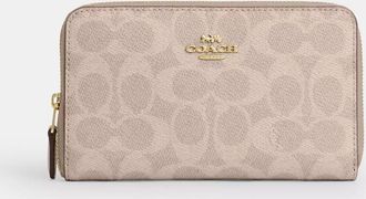 Coach Medium Id Zip Wallet In Signature Canvas