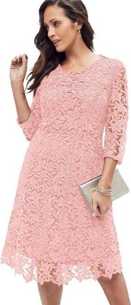 Jessica London Lace Fit & Flare Dress in Soft Blush at Nordstrom, Size 12