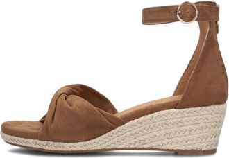 Omoda Bruine Espadrilles met Sleehak - Dames - Sleehakken - Bruin - 38 EU - Leer - Schoenen