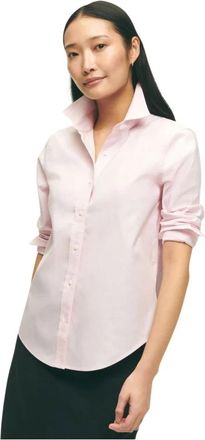 Brooks Brothers Non-Iron Oxford overhemd met Forward Point-kraag - Dames - Overhemden - Roze - S - Katoen - Overhemden