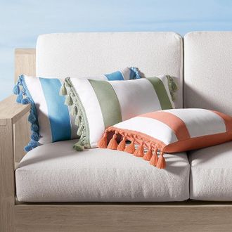 Frontgate Carroway Outdoor Pillow Cover - Air Blue - Frontgate