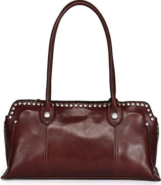 OLD TREND Soul Genuine Leather Studded Structured Shoulder Bag in Brown at Nordstrom