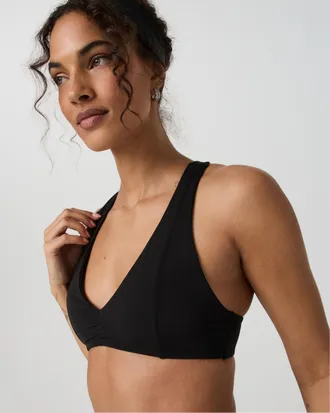 Vuori Clothing AllTheFeels Shirred Bra | Black | XS, Size Extra Small