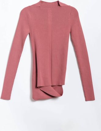 Rick Owens Womens Long Sleeve Babel Top In Thulian Pink